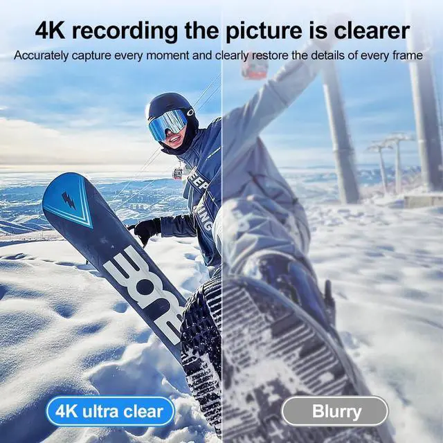Alt view image 7 of 7 - 4K Mini Action Camera 64GB, 33ft Waterproof WiFi Thumb POV Cam | Magnetic wearable body cam, 150° wide angle, 4K/30fps, 4hr battery, app live preview, hands-free for motorcycle cycling vlog