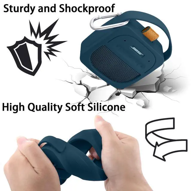 Alt view image 6 of 6 - Silicone Cover for Bose SoundLink Micro 2nd Bluetooth Speaker | Scratch-resistant, Unhindered Sound, Silicone Construction, Portable Carrying Silicone Cover, Twilight Blue Silicone Cover
