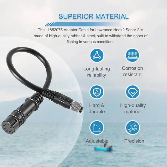 Alt view image 5 of 7 - 1852075 MKR-US2-15 Adapter Cable for Lowrance Hook2 Universal Sonar 2, for Hook Reveal (8-pin)