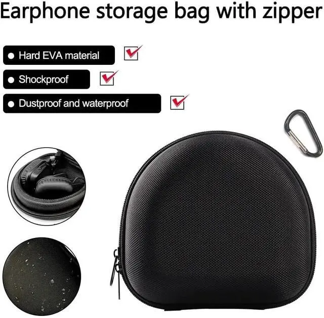 Alt view image 2 of 6 - Hard Headphones Case Compatible with Marshall Major V/IV/III/II/ 5/4/ 3/2 On-Ear Wireless Bluetooth Headphones (Black case)