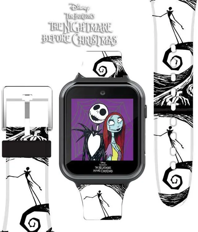 Alt view image 4 of 6 - Disney Nightmare Before Christmas Kids Smartwatch Interactive Jack & Sally Design, 10 Clock Faces, Step Counter, Selfie Camera, Games, Calculator, Alarm & Timer Fits Wrists 5.5"-8.0"