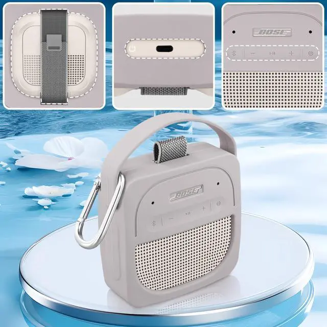 Alt view image 5 of 6 - Silicone Cover for Bose SoundLink Micro 2nd Bluetooth Speaker | Scratch-resistant, Unhindered Sound, Silicone Construction, Portable Carrying Silicone Cover, White Silicone Cover