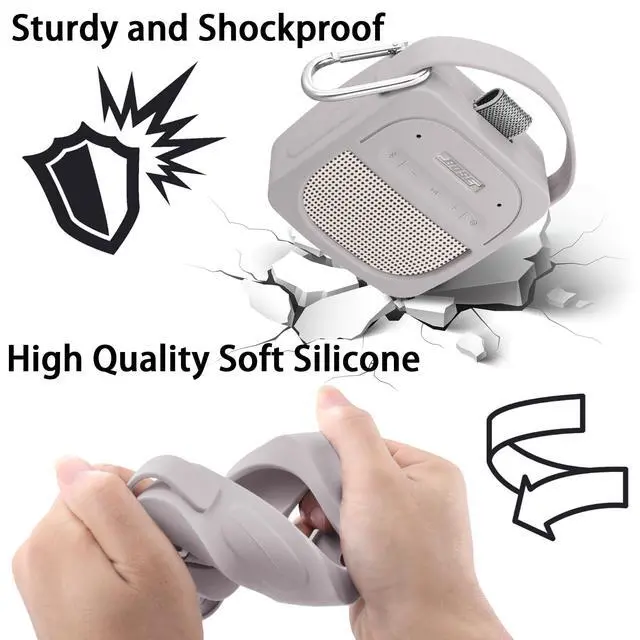 Alt view image 6 of 6 - Silicone Cover for Bose SoundLink Micro 2nd Bluetooth Speaker | Scratch-resistant, Unhindered Sound, Silicone Construction, Portable Carrying Silicone Cover, White Silicone Cover