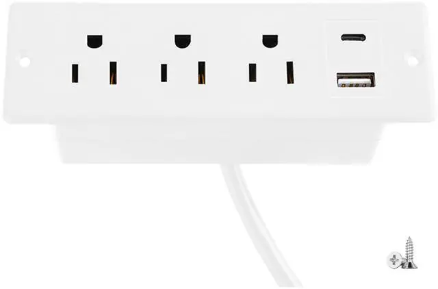 Main image of Recessed Power Strip with USB-C and USB-A, 2/3 AC Outlets, in-Desk Flush Mount Power Strip, 125V 12A 1500W, for Desk Countertop Kitchen Island
