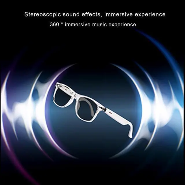 Alt view image 6 of 6 - TWS Smart Bluetooth Audio Glasses - Glesses Lens Kits (Blue Light Blocking & Sunglasses & Pink & Blue) for Office Outdoor Sports Drive - Smart Glasses for Men & Women - White Frame