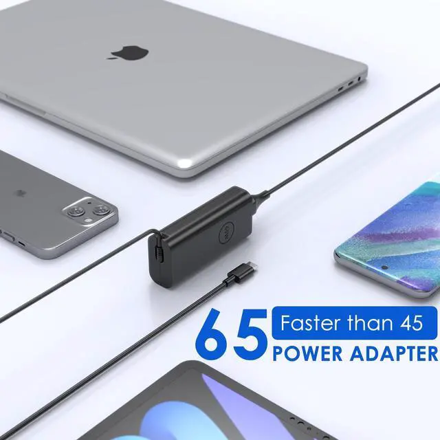 Alt view image 6 of 7 - 65W USB C Laptop Charger Compatible with Dell DS16260 DS14260 DC16251 | Fit for Dell XPX 13 DX13260 9350 9345 DA14250 Dell Pro PC14250 PC16250