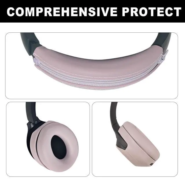 Alt view image 4 of 6 - 3 Set Case Cover Compatible with Sony WH-1000XM4/WH-1000XM3 Headphones,Embody Ear Pad Cover/Headband Cover/Ear Cover Soft Silicone Headphones AccessoriesRose Grey