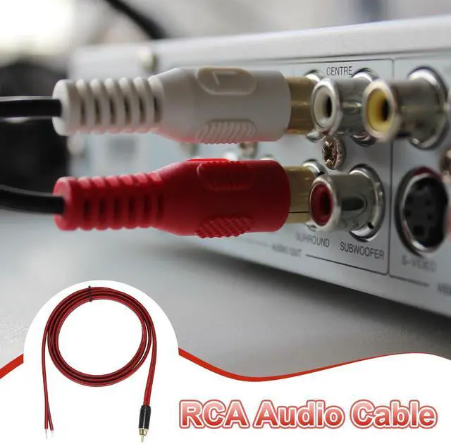 Alt view image 4 of 6 - 2 Pcs RCA to Bare Wire Open End Audio Cable, 4.9ft (1.5 Meter) 14AWG Gold Plated Audio Cable, RCA Extension Wire for Guitar, Speakers