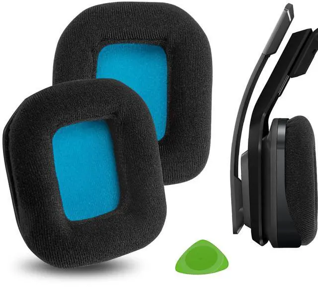 Main image of Comfort Velour Replacement Ear Pads Compatible with Astro Gaming A20 Headphones Ear Cushions, Repair Parts (Black Blue)