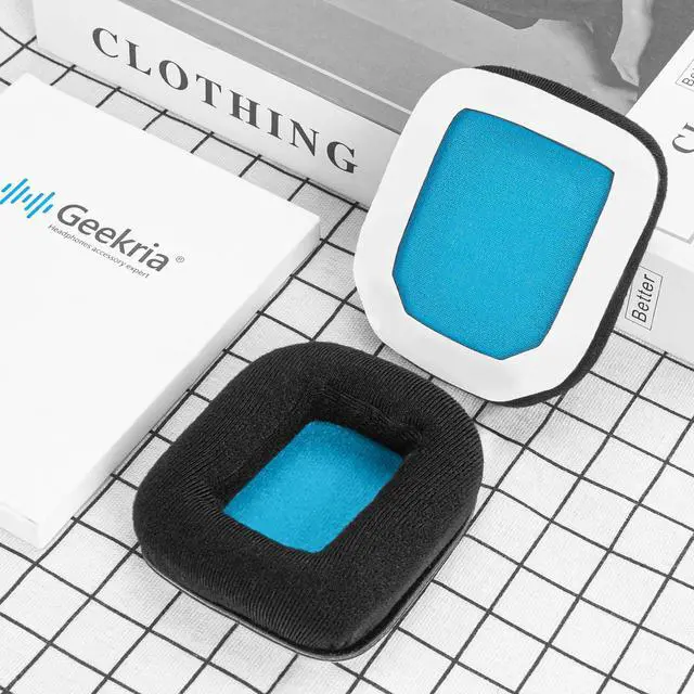 Alt view image 5 of 6 - Comfort Velour Replacement Ear Pads Compatible with Astro Gaming A20 Headphones Ear Cushions, Repair Parts (Black Blue)