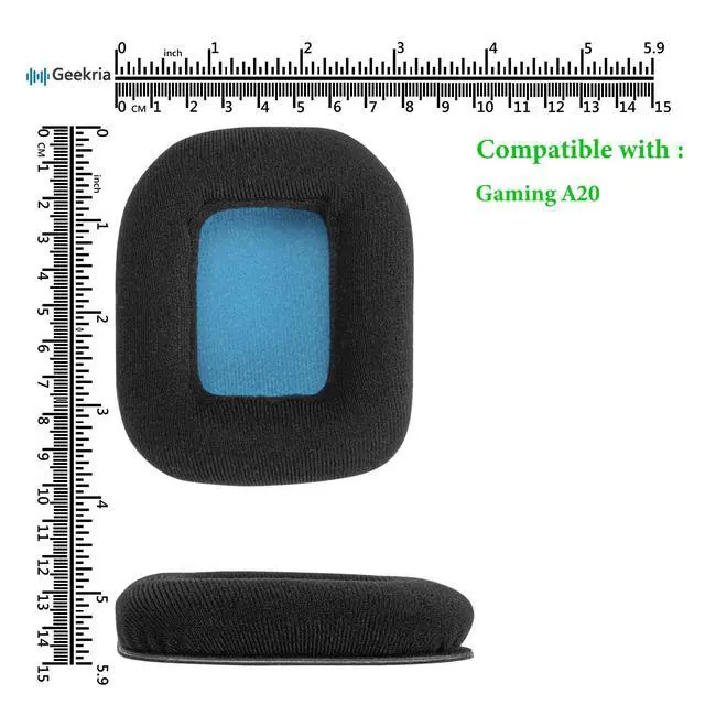 Alt view image 6 of 6 - Comfort Velour Replacement Ear Pads Compatible with Astro Gaming A20 Headphones Ear Cushions, Repair Parts (Black Blue)