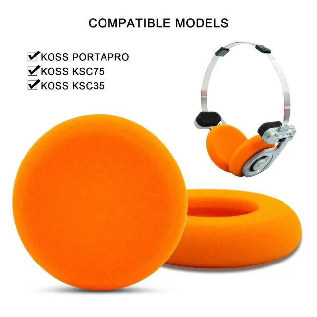 Alt view image 2 of 6 - GVOEARS Replacement Cushion Earpads for Koss Portapro Headphones 2 Pairs (Green&Orange)