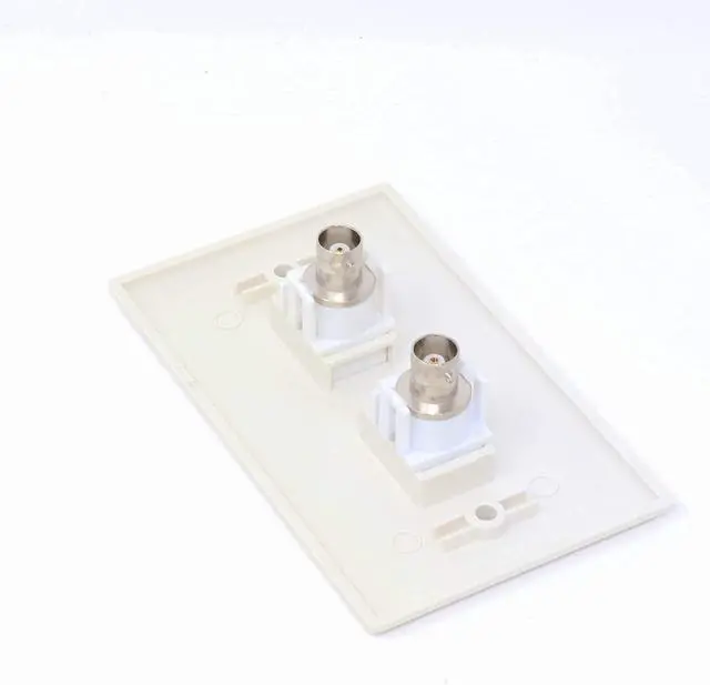 Alt view image 2 of 3 - 2 Port BNC Wall Plate - Bracket Included