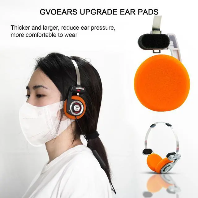 Alt view image 5 of 6 - GVOEARS Replacement Cushion Earpads for Koss Portapro Headphones 2 Pairs (Green&Orange)