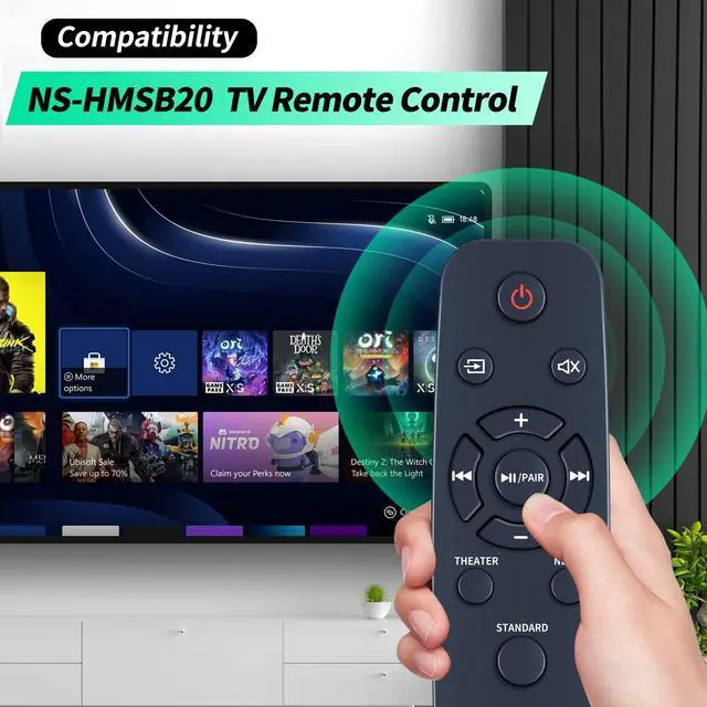 Alt view image 2 of 6 - NS-HMSB20 New Replacement Remote Control fit for Insignia 2.0 2.1 Channel Mini Soundbar NS-HMSB20 NSHMSB20 NS HMSB20 Sound bar Remote