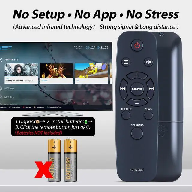Alt view image 3 of 6 - NS-HMSB20 New Replacement Remote Control fit for Insignia 2.0 2.1 Channel Mini Soundbar NS-HMSB20 NSHMSB20 NS HMSB20 Sound bar Remote