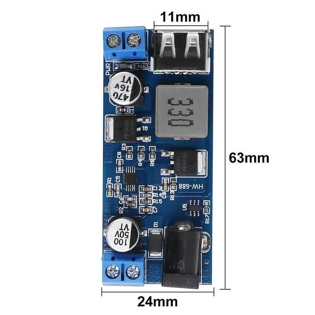 Alt view image 3 of 7 - 6pcs DC 6V 9V 12V 24V to DC 5V 5A Buck Converter Module, 9-36V Step Down to USB 5V Transformer Dual Output Voltage Regulator Board for Phone Fast Charging