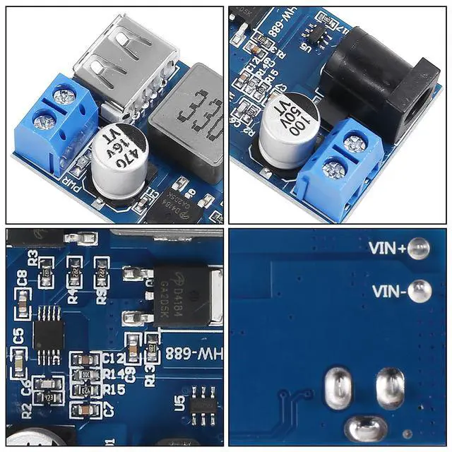 Alt view image 4 of 7 - 6pcs DC 6V 9V 12V 24V to DC 5V 5A Buck Converter Module, 9-36V Step Down to USB 5V Transformer Dual Output Voltage Regulator Board for Phone Fast Charging
