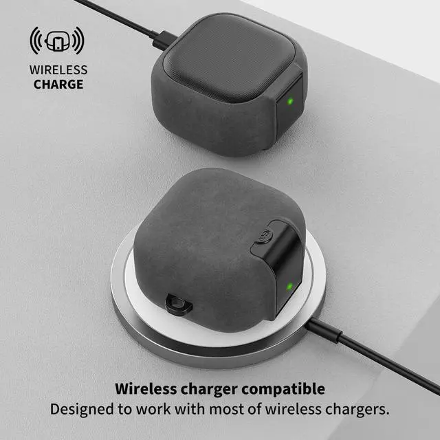 Alt view image 5 of 7 - Secure Lock Case for Galaxy Buds 4 Pro/Buds 4 Case with Phone Stand | with Cleaning Kit & Keychain, Sandstone Finish, Supports Wireless Charging, Case for Samsung Galaxy Buds4 / 4 Pro