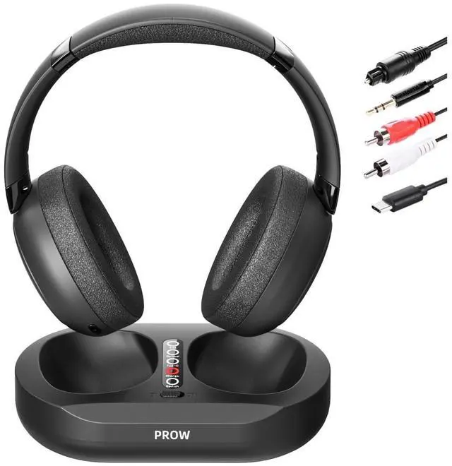 Main image of Wireless TV Headphones, 2.4G And Bluetooth 5.3 Dual Mode Elderly TV Wireless Headset, No Lip-sync Delay Over-ear Loud Headphones, Elderly Friendly With Transmitter Dock, Support Optical/USB/RCA/BT
