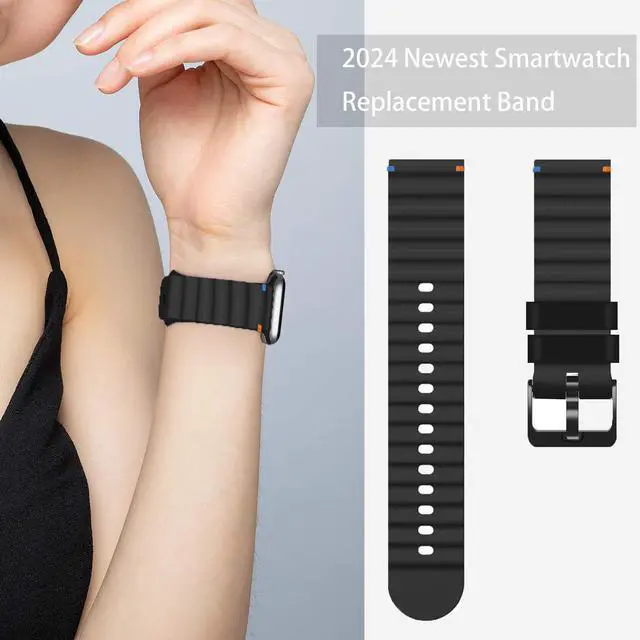 Alt view image 5 of 7 - Compatible for Shock Clock Max Bands, New Silicone Woven Line Adjustable Replacement Strap Compatible for Pavlok Shock Clock 3, Max