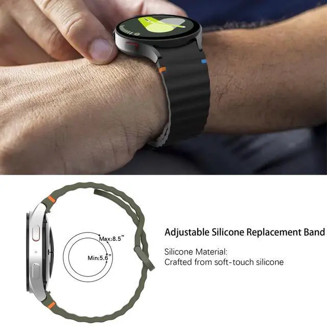 Alt view image 4 of 7 - Compatible for Shock Clock Max Bands, New Silicone Woven Line Adjustable Replacement Strap Compatible for Pavlok Shock Clock 3, Max