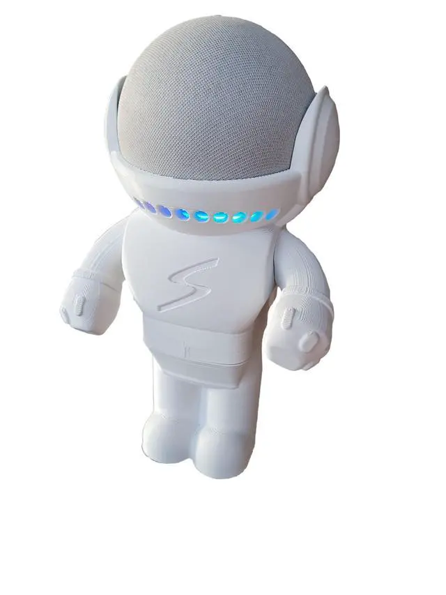 Alt view image 5 of 7 - Table Stand Holder Compatible with Amazon Alexa Smart Speaker Echo Dot (4th and 5th gen.) and Apple HomePod Mini, Astro Hero Robot Style (White)