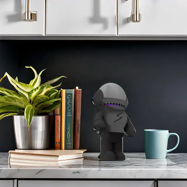 Alt view image 6 of 7 - Table Stand Holder Compatible with Amazon Alexa Smart Speaker Echo Dot (4th and 5th gen.) and Apple HomePod Mini, Astro Hero Robot Style (White)