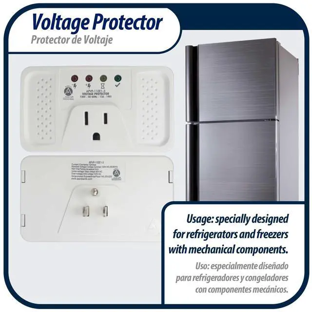 Alt view image 2 of 6 - Appli Parts APVP-11EE1-3 120 V Voltage Surge Protector for Refrigerators, 50/60 Hz, 12 A, 140 joules, regulator with time delay works with all electronic appliance brands