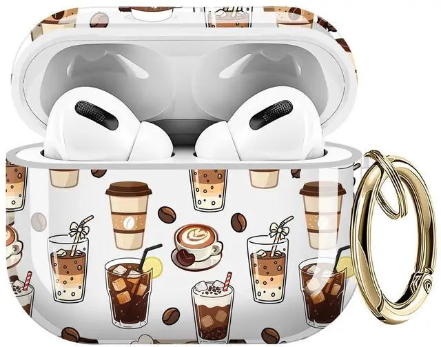 Main image of Compatible with AirPods Pro 3 Generation 2025 Case, Shockproof Cover with Golden Buckle for Women & Girls, Protective Anti-Drop Design(Coffee Cup)