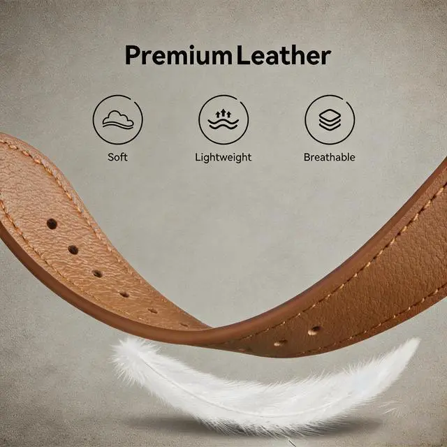 Alt view image 2 of 6 - Leather Bands | Compatible with Pixel Watch 5/4/3 45mm,5/4/3/2 41mm,for Women Men, Wristband,Strap