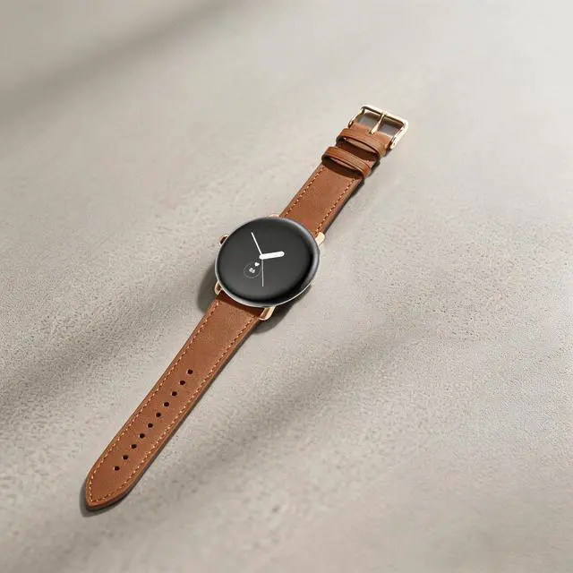Alt view image 3 of 6 - Leather Bands | Compatible with Pixel Watch 5/4/3 45mm,5/4/3/2 41mm,for Women Men, Wristband,Strap