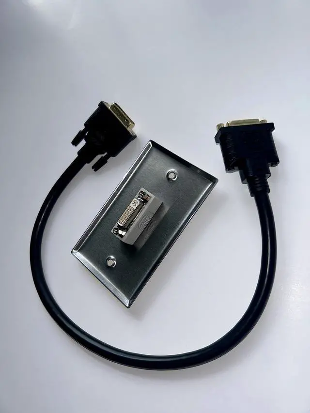 Alt view image 3 of 7 - DVI Wall Plate Kit with Coupler and 1.5 Foot Extension Cable DVI-D Medical X-RAY Use