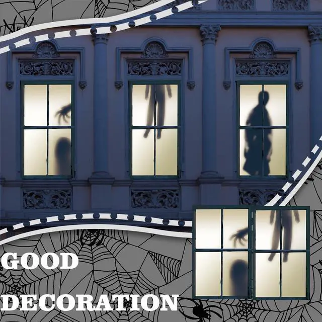 Alt view image 4 of 6 - 3 Pcs Halloween Window Decorations Horror Lower Body Full Body Upper Scary Hands Curtain Decor Poster Decorations for Window Door Halloween Party Decors