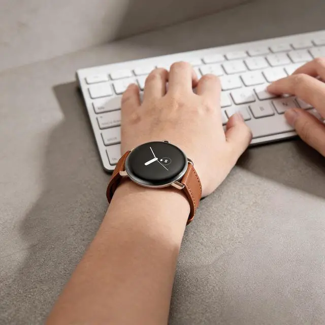 Alt view image 4 of 6 - Leather Bands | Compatible with Pixel Watch 5/4/3 45mm,5/4/3/2 41mm,for Women Men, Wristband,Strap