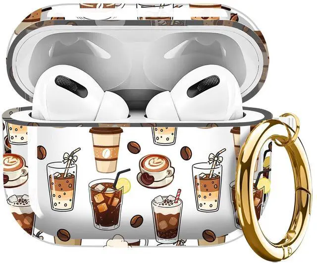 Main image of Compatible with AirPods Pro 2nd / 1st Generation Case, Shockproof Cover with Golden Buckle for Women & Girls, Protective Anti-Drop Design(Coffee Cup)