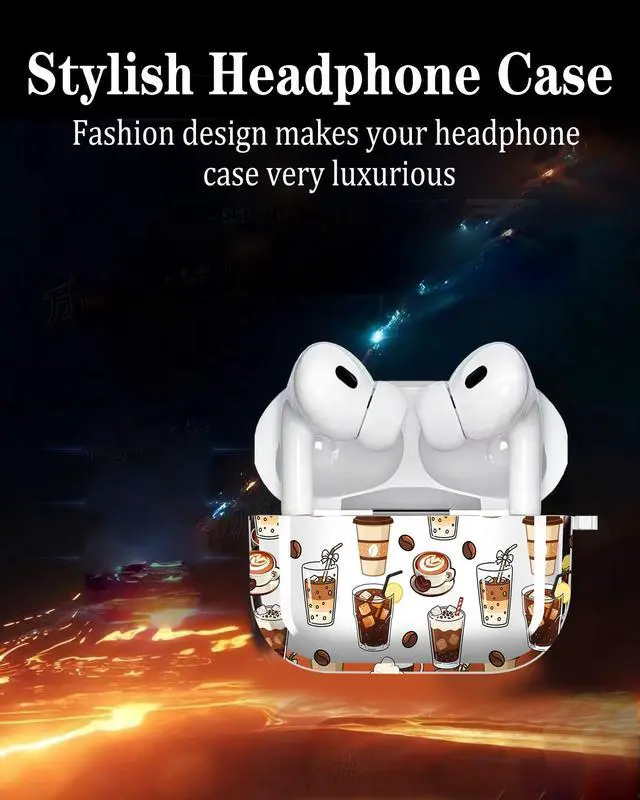 Alt view image 5 of 6 - Compatible with AirPods Pro 2nd / 1st Generation Case, Shockproof Cover with Golden Buckle for Women & Girls, Protective Anti-Drop Design(Coffee Cup)