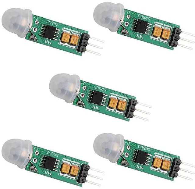 Main image of HC-SR505 Mini Infrared PIR Motion Sensor, Micro IR Pyroelectric Human Movement Detector Sensors Module (Pack of 5)