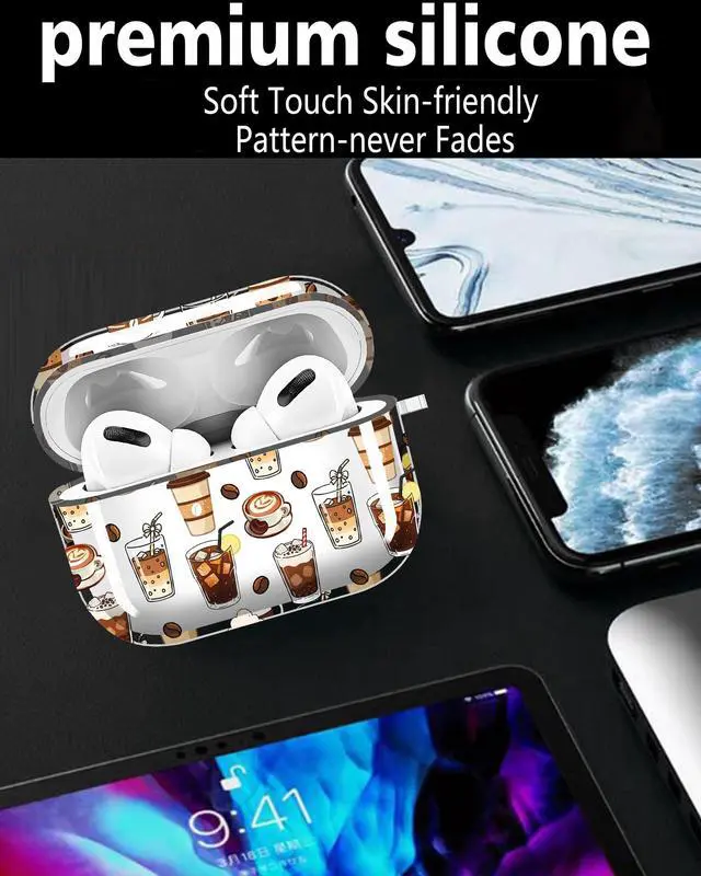 Alt view image 6 of 6 - Compatible with AirPods Pro 2nd / 1st Generation Case, Shockproof Cover with Golden Buckle for Women & Girls, Protective Anti-Drop Design(Coffee Cup)