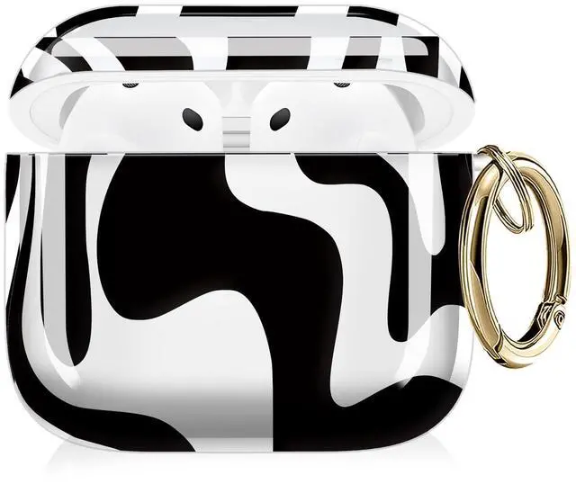 Main image of Compatible with AirPods 4th Generation Case 2024, Shockproof Cover with Golden Buckle for Women & Girls, Protective Anti-Drop Design(Artistic Pattern)