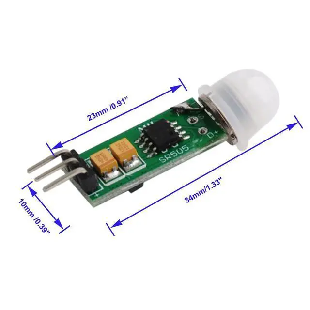 Alt view image 3 of 6 - HC-SR505 Mini Infrared PIR Motion Sensor, Micro IR Pyroelectric Human Movement Detector Sensors Module (Pack of 5)