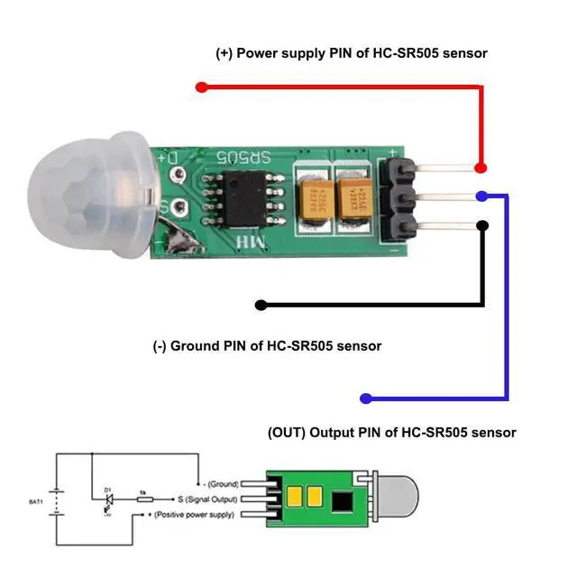 Alt view image 4 of 6 - HC-SR505 Mini Infrared PIR Motion Sensor, Micro IR Pyroelectric Human Movement Detector Sensors Module (Pack of 5)