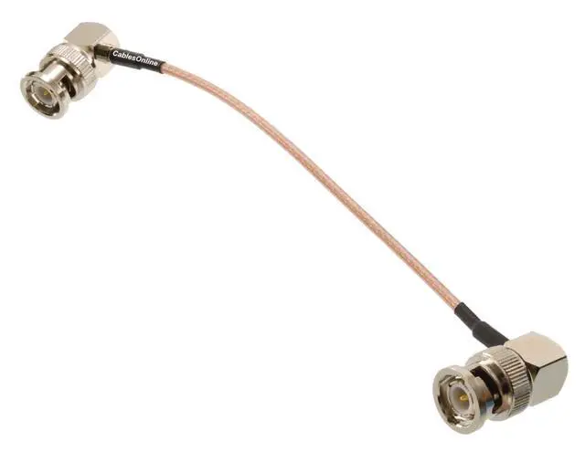 Alt view image 2 of 4 - CablesOnline, 2-Pack 6-inches BNC Right-Angle Male to BNC Right-Angle Male 50-Ohm RG316 Slim Coaxial Low Loss Jumper RF Cables, RF-BC300-2