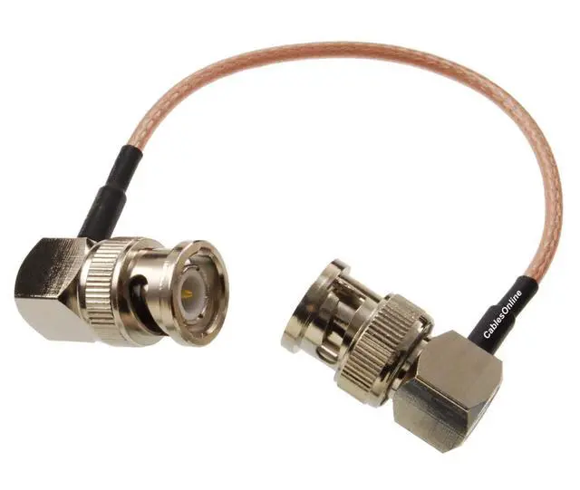 Alt view image 3 of 4 - CablesOnline, 2-Pack 6-inches BNC Right-Angle Male to BNC Right-Angle Male 50-Ohm RG316 Slim Coaxial Low Loss Jumper RF Cables, RF-BC300-2