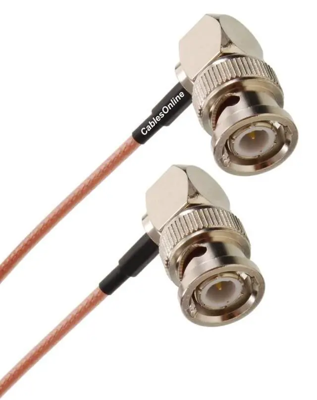 Alt view image 4 of 4 - CablesOnline, 2-Pack 6-inches BNC Right-Angle Male to BNC Right-Angle Male 50-Ohm RG316 Slim Coaxial Low Loss Jumper RF Cables, RF-BC300-2