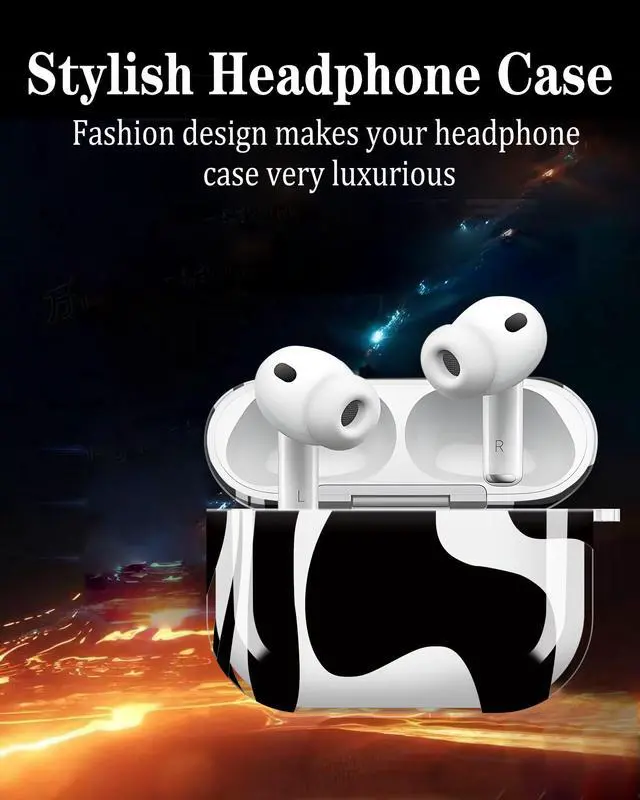Alt view image 5 of 6 - Compatible with AirPods Pro 3 Generation 2025 Case, Shockproof Cover with Golden Buckle for Women & Girls, Protective Anti-Drop Design(Artistic Pattern)