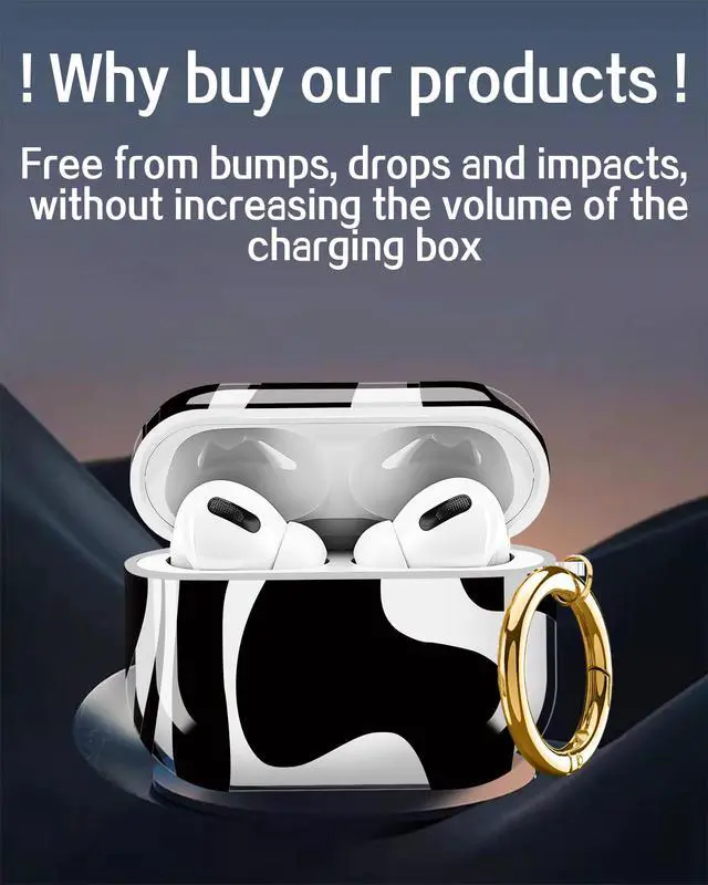 Alt view image 4 of 6 - Compatible with AirPods Pro 3 Generation 2025 Case, Shockproof Cover with Golden Buckle for Women & Girls, Protective Anti-Drop Design(Artistic Pattern)