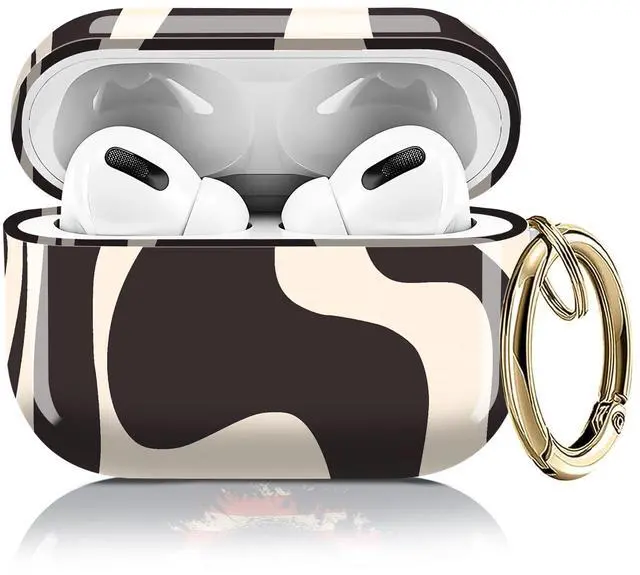 Main image of Compatible with AirPods Pro 2nd / 1st Generation Case, Shockproof Cover with Golden Buckle for Women & Girls, Protective Anti-Drop Design(Beige Artistic Pattern)