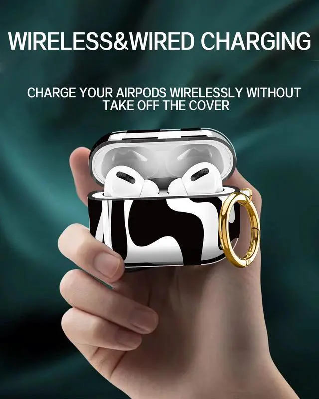 Alt view image 2 of 6 - Compatible with AirPods Pro 2nd / 1st Generation Case, Shockproof Cover with Golden Buckle for Women & Girls, Protective Anti-Drop Design(Artistic Pattern)