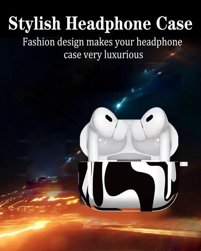 Alt view image 5 of 6 - Compatible with AirPods Pro 2nd / 1st Generation Case, Shockproof Cover with Golden Buckle for Women & Girls, Protective Anti-Drop Design(Artistic Pattern)
